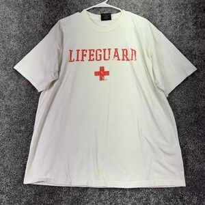 Steve & Barry's Shirt Mens XL White Lifeguard Graphic Tee Beach Summer Casual
